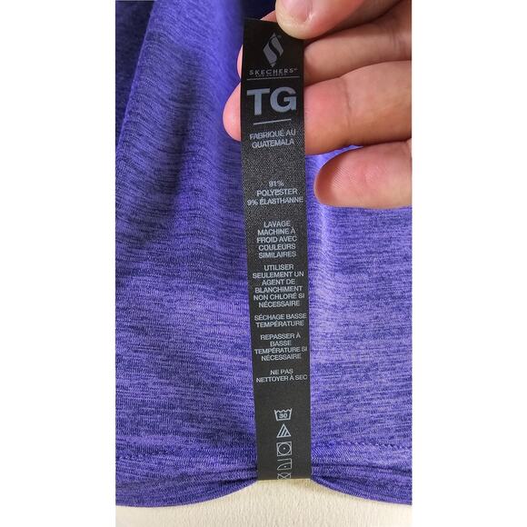 Skechers Activewear T-Shirt XL Purple Heather - Picture 5 of 6